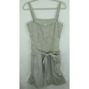 BCBG Maxazria Womens Romper Size 2 Striped Linen NEW